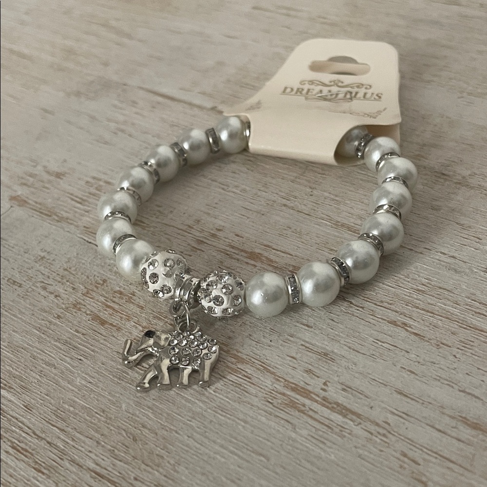 Dream Plus Silver and Beaded Bracelet with Elephant Charm
